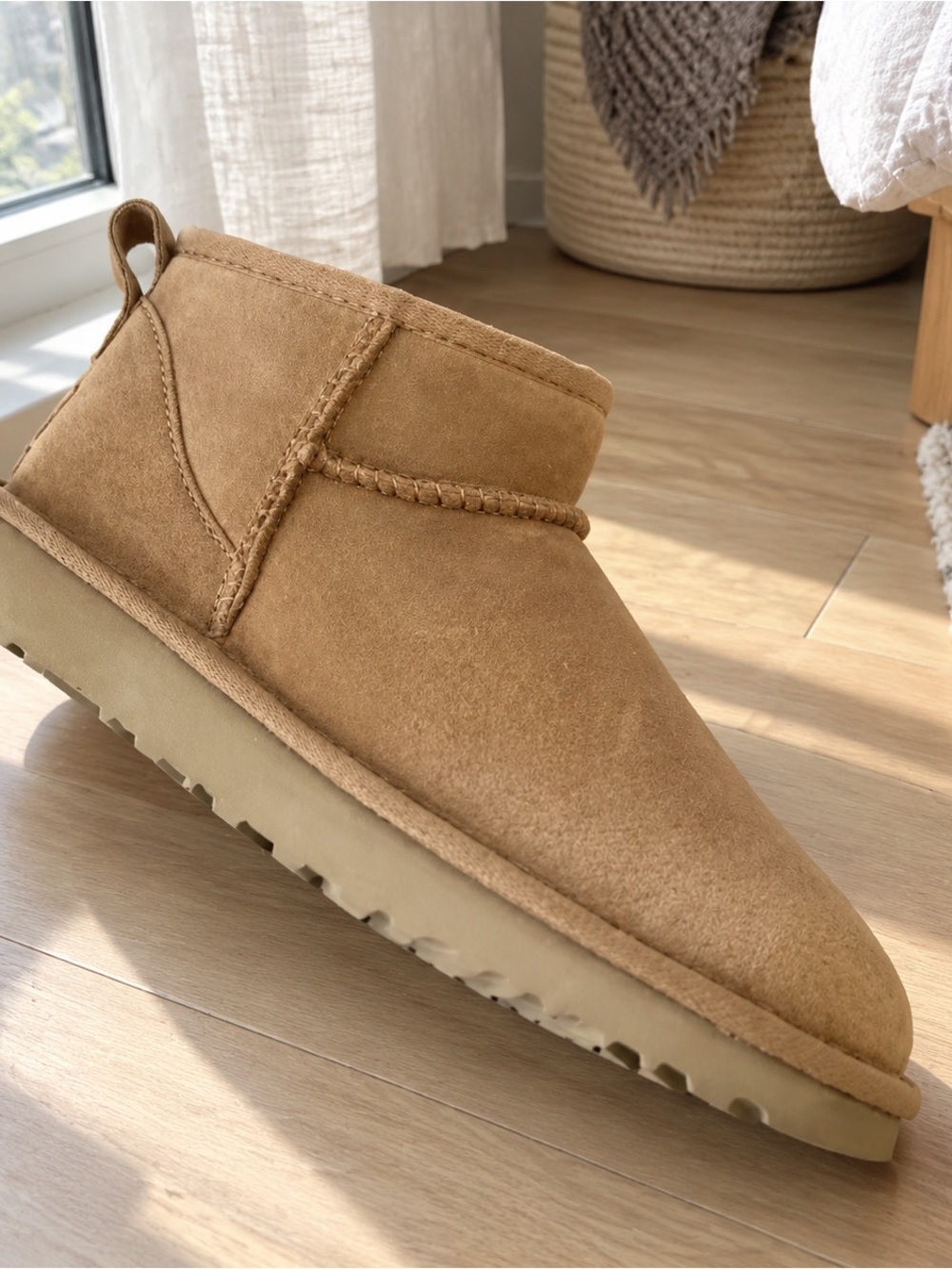 Men's Suede Ankle Slip-On Boots in Tan